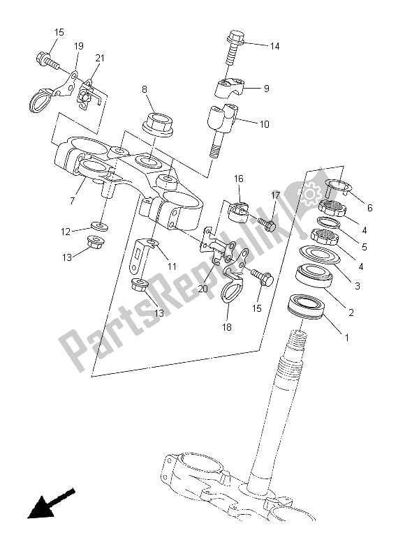 All parts for the Steering of the Yamaha WR 250R 2014