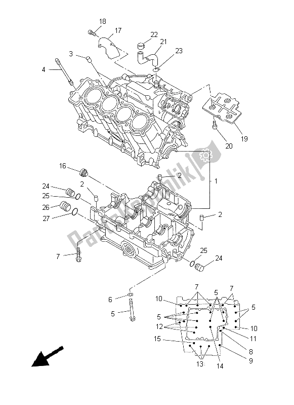 Todas as partes de Bloco Do Motor do Yamaha YZF R1 1000 1999