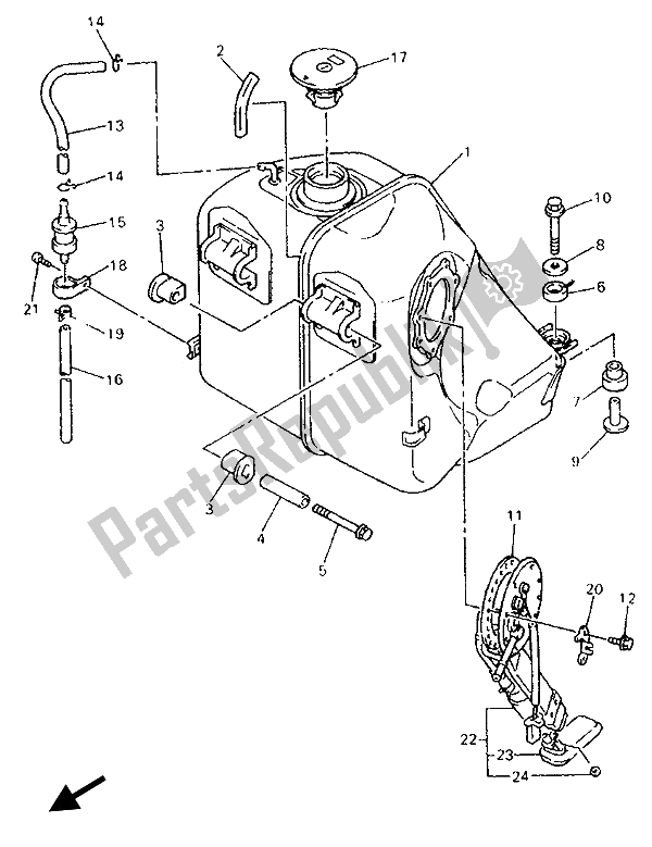 Toutes les pièces pour le Réservoir D'essence du Yamaha GTS 1000 1993