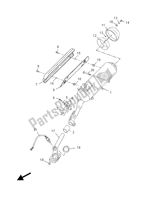 All parts for the Exhaust of the Yamaha YP 125R 2015