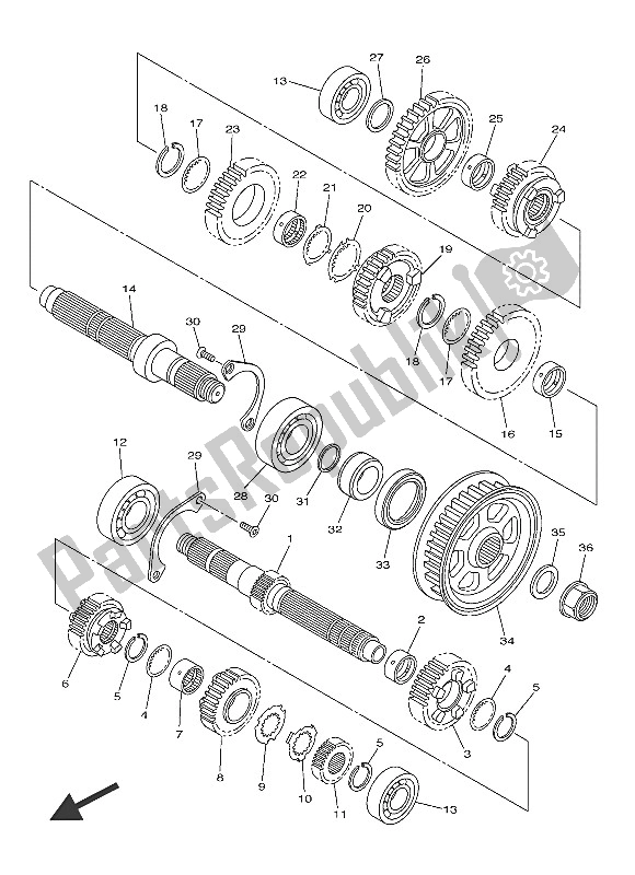 All parts for the Transmission of the Yamaha XVS 950 CR 60 TH Anniversy 2016