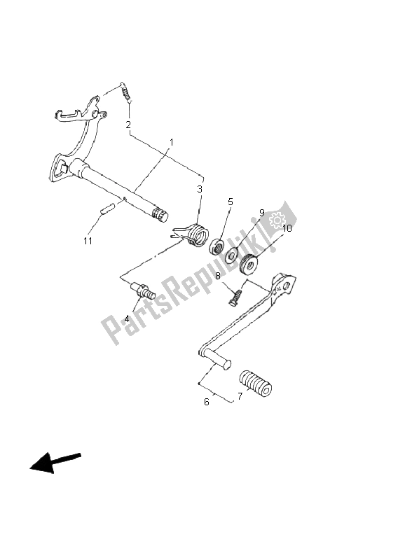 All parts for the Shift Shaft of the Yamaha YFM 80 Badger 2002