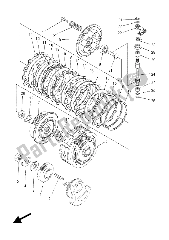 Alle onderdelen voor de Koppeling van de Yamaha XT 660Z Tenere 2015