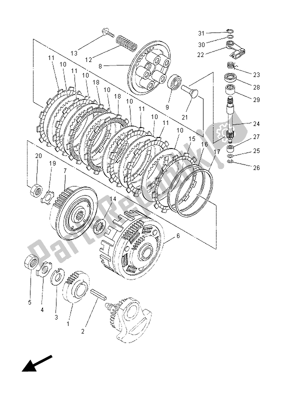 All parts for the Clutch of the Yamaha XT 660Z Tenere 2015