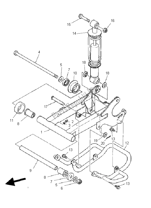 Wszystkie części do Tylne Rami? I Zawieszenie Yamaha YFM 125 Grizzly 2010