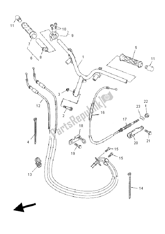 All parts for the Steering Handle & Cable of the Yamaha YN 50F 4T Neos 2010