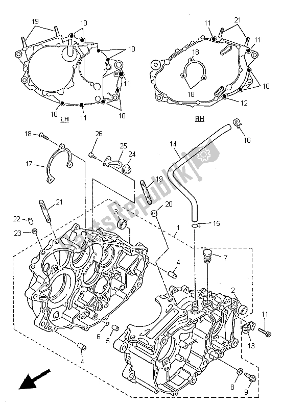 Todas las partes para Caja Del Cigüeñal de Yamaha XT 600E 1997