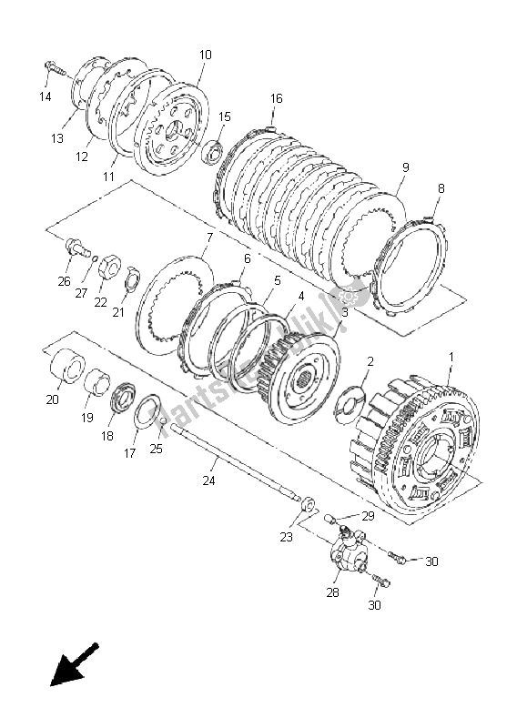 All parts for the Clutch of the Yamaha FJR 1300 AS 2011