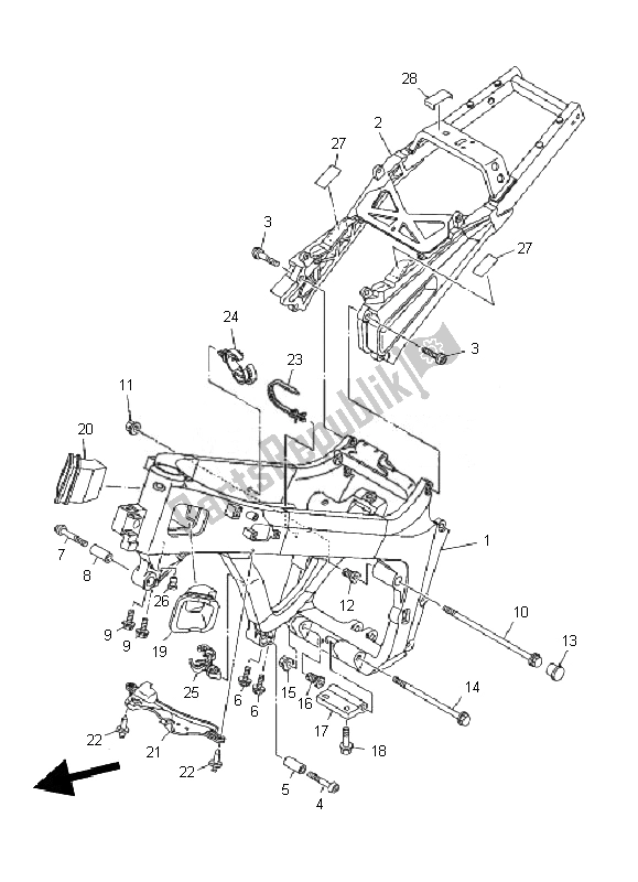 Tutte le parti per il Telaio del Yamaha TDM 900 2010