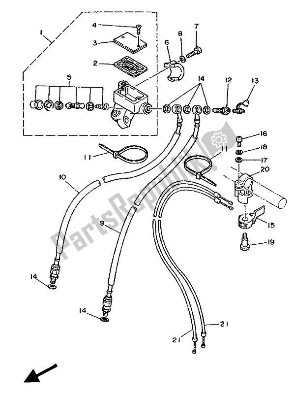 Todas as partes de Cilindro Mestre Dianteiro do Yamaha TZ 250 1990