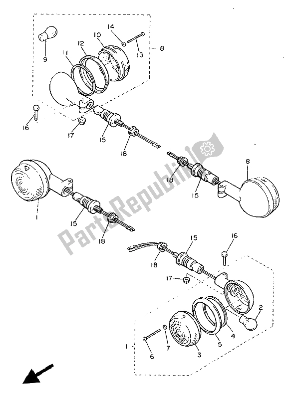 Todas las partes para Luz Intermitente de Yamaha V MAX 12 1200 1993