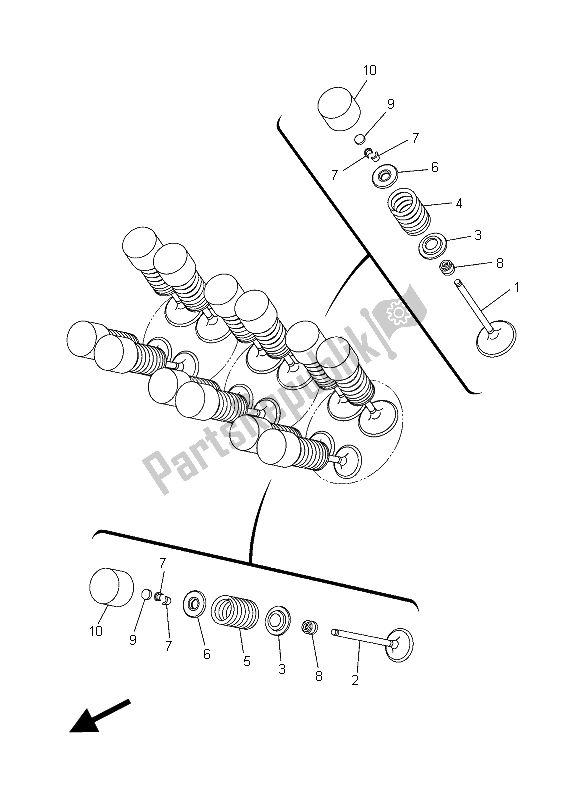 Todas as partes de Válvula do Yamaha MT 09A 900 2015