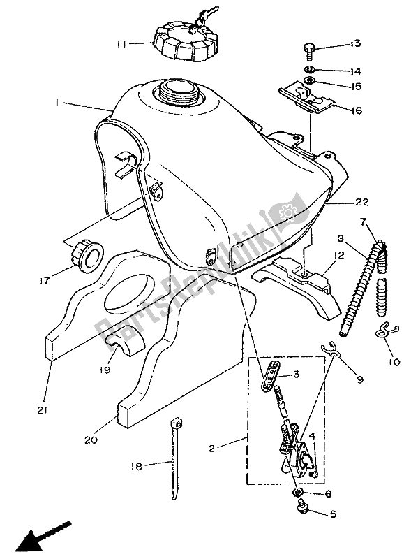 All parts for the Fuel Tank of the Yamaha DT 125R 1994