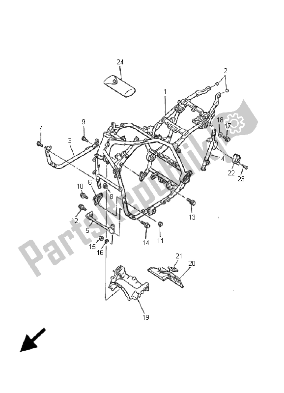 Todas as partes de Quadro, Armação do Yamaha V MAX 12 1200 2001