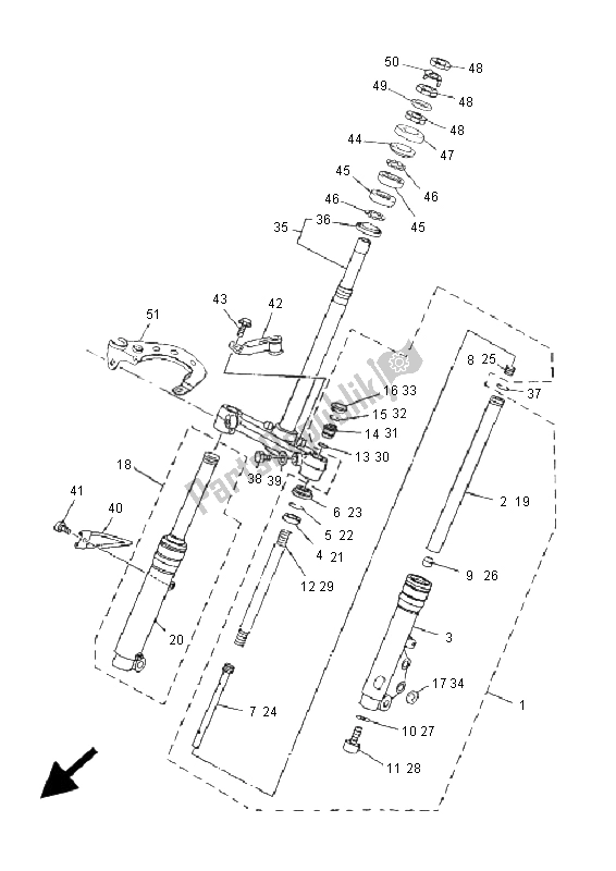 Tutte le parti per il Forcella Anteriore del Yamaha YN 50 Neos 2005