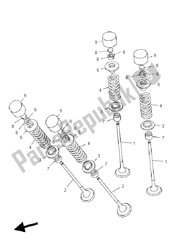 Tutte le parti per il Valvola del Yamaha FZ8 N 800 2011