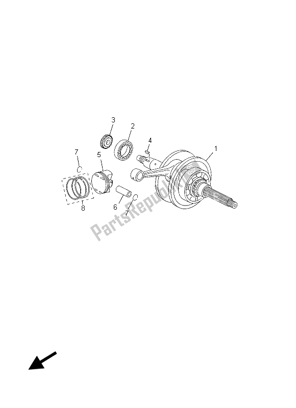 Tutte le parti per il Albero Motore E Pistone del Yamaha YP 125R MBL2 2015