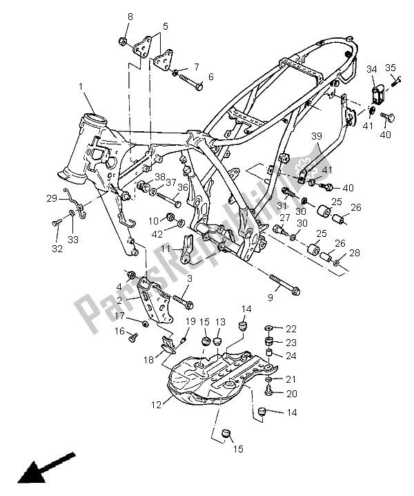 Tutte le parti per il Telaio del Yamaha TT 600E 1998