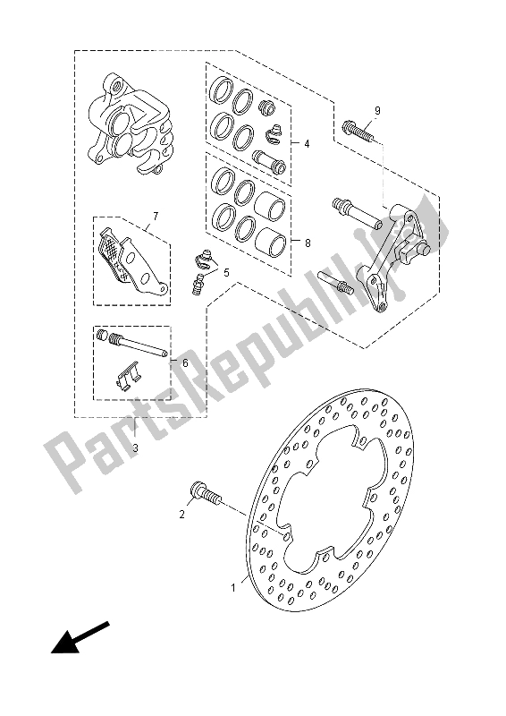 All parts for the Front Brake Caliper of the Yamaha YP 250R X MAX 2012