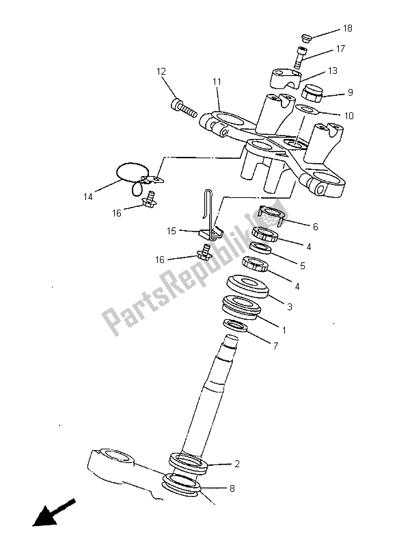 All parts for the Steering of the Yamaha TDM 850 1999