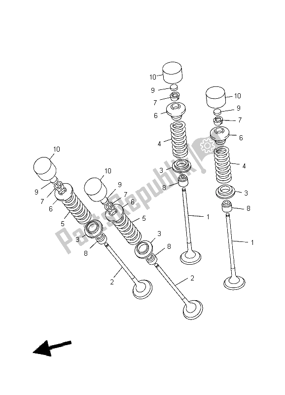 Tutte le parti per il Valvola del Yamaha YZF R6 600 2009