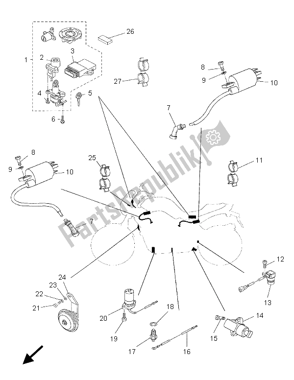 Todas las partes para Eléctrico 1 de Yamaha BT 1100 Bulldog 2005