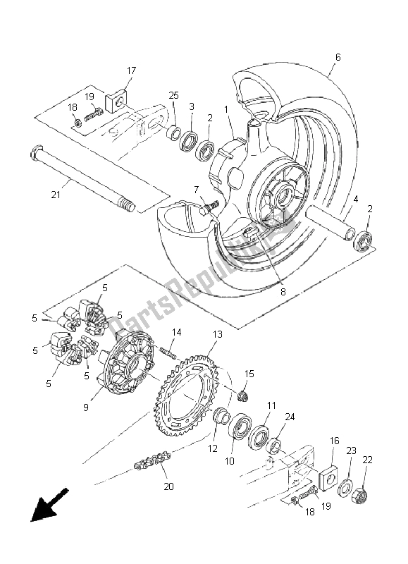 Wszystkie części do Tylne Ko? O Yamaha TDM 900 2005