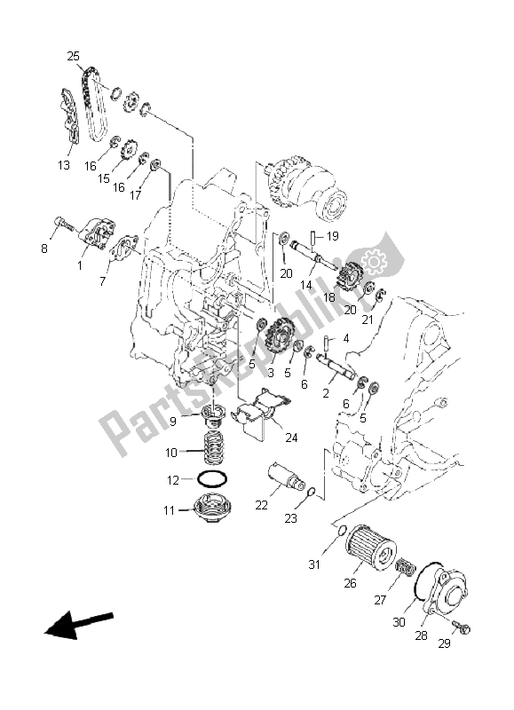 All parts for the Oil Pump of the Yamaha YP 400A Majesty 2011