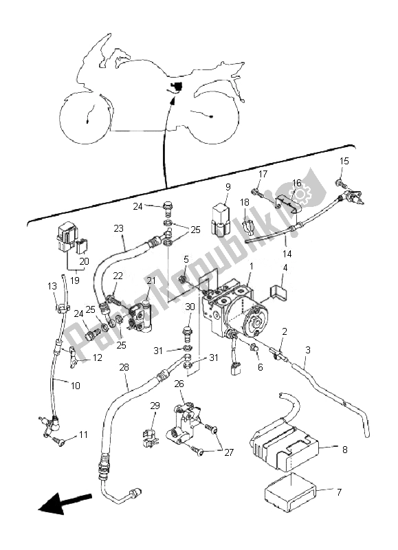 Todas las partes para Eléctrico 3 de Yamaha FJR 1300 AS 2007