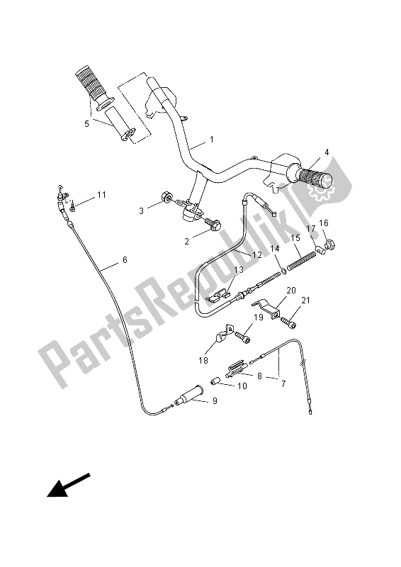 All parts for the Steering Handle & Cable of the Yamaha CW 50 2015