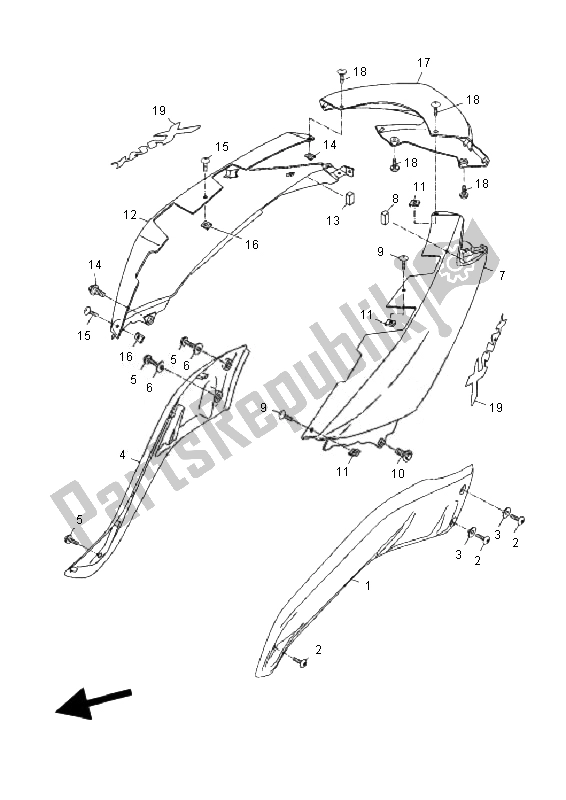 Wszystkie części do Boczna Ok? Adka Yamaha YP 250R X MAX 2010