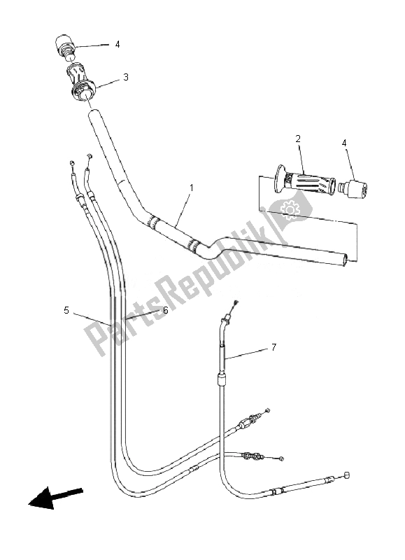 All parts for the Steering Handle & Cable of the Yamaha XJ6F 600 2010