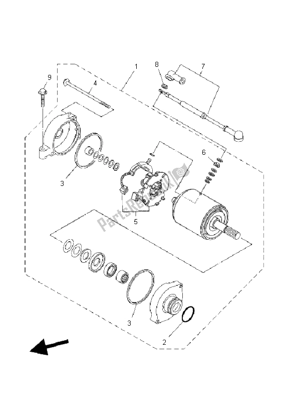 Tutte le parti per il Motore Di Avviamento del Yamaha YFM 660 FA Grizzly 2005