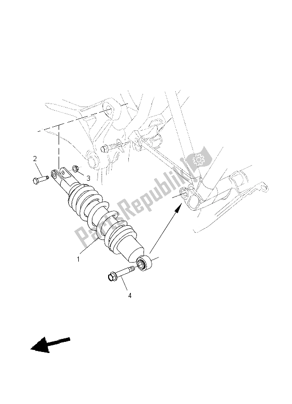 All parts for the Rear Suspension of the Yamaha MT 03 660 2009