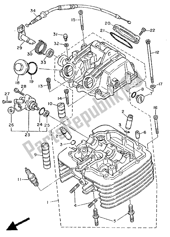 Tutte le parti per il Testata del Yamaha SRX 600 1986