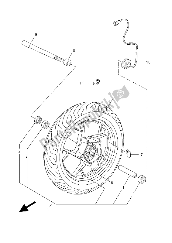 Tutte le parti per il Ruota Anteriore del Yamaha YP 125R MBL2 2015