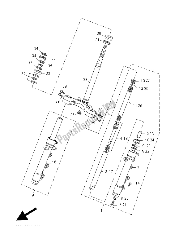 Todas las partes para Direccion de Yamaha YP 400R 2015