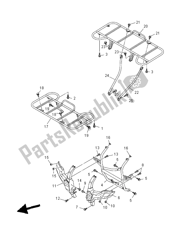 All parts for the Guard of the Yamaha YFM 550 Fwad Dpbse Grizzly 4X4 2014