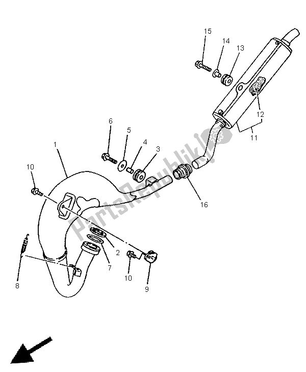 Wszystkie części do Wydechowy Yamaha YZ 80 LC 1997