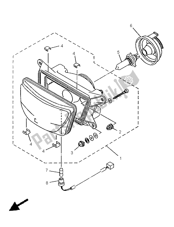 Tutte le parti per il Faro del Yamaha TRX 850 1997