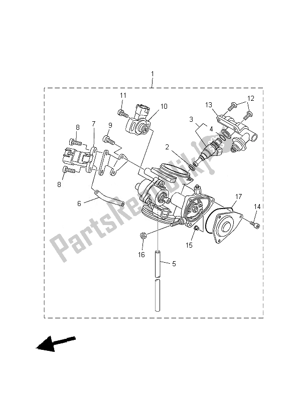 All parts for the Throttle Body Assy 1 of the Yamaha YFM 700F Grizzly SE 2010