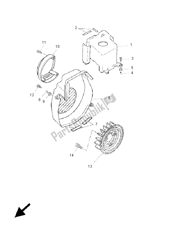 Todas las partes para Cubierta De Aire Y Ventilador de Yamaha CW 50L BWS 2006