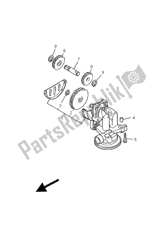 All parts for the Oil Pump of the Yamaha XVZ 1300A Royalstar 2000