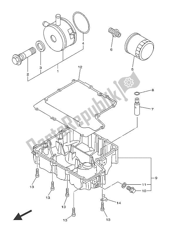 All parts for the Oil Cleaner of the Yamaha XJ6 FA 600 2016