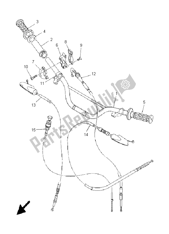 Alle onderdelen voor de Stuurhendel En Kabel van de Yamaha TT R 125 SW LW 2005