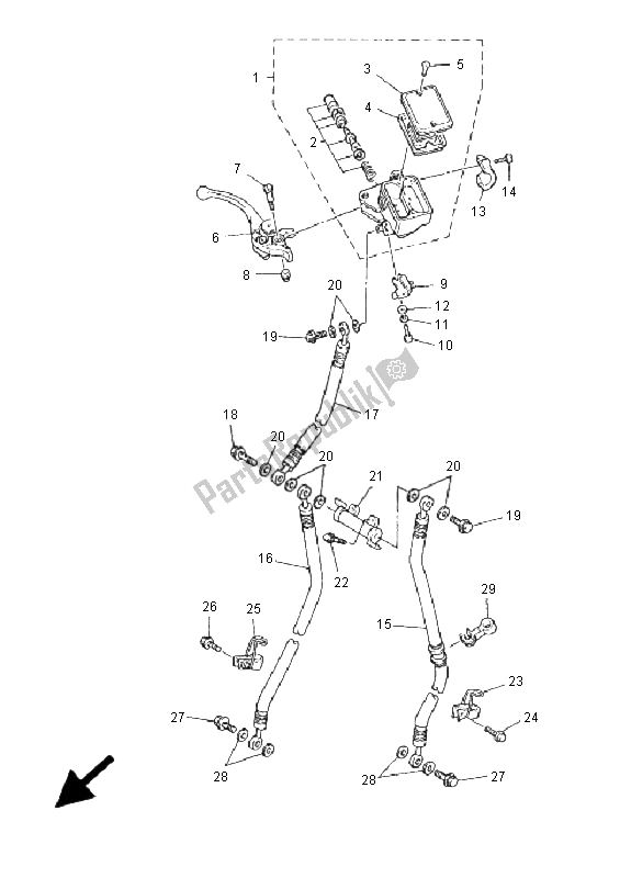 Tutte le parti per il Pompa Freno Anteriore del Yamaha XJR 1300 SP 2001