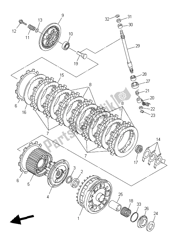 Tutte le parti per il Frizione del Yamaha YZF R1 1000 2010