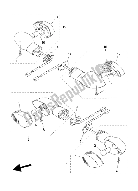 Tutte le parti per il Luce Lampeggiante del Yamaha FZ1 S Fazer 1000 2006