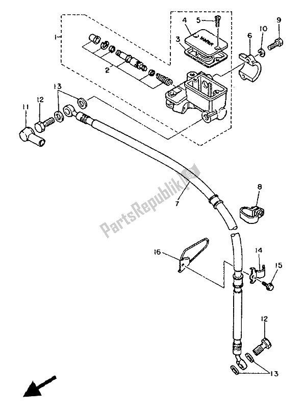 Todas las partes para Cilindro Maestro Delantero de Yamaha XT 600E 1994