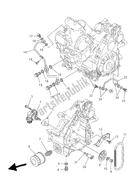 All parts for the Oil Pump of the Yamaha YFM 700 Fwad Dpbse Grizzly 4X4 2014